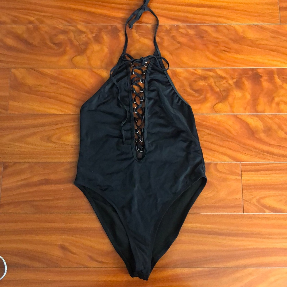 Frederick’s Of Hollywood Black One Piece Swimsuit
